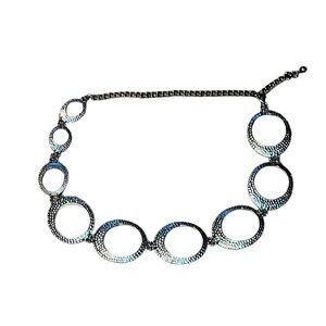 Y2K Silver Tone metal  Circular Links Belt, Hip, early 2000’s, 28”- 41”